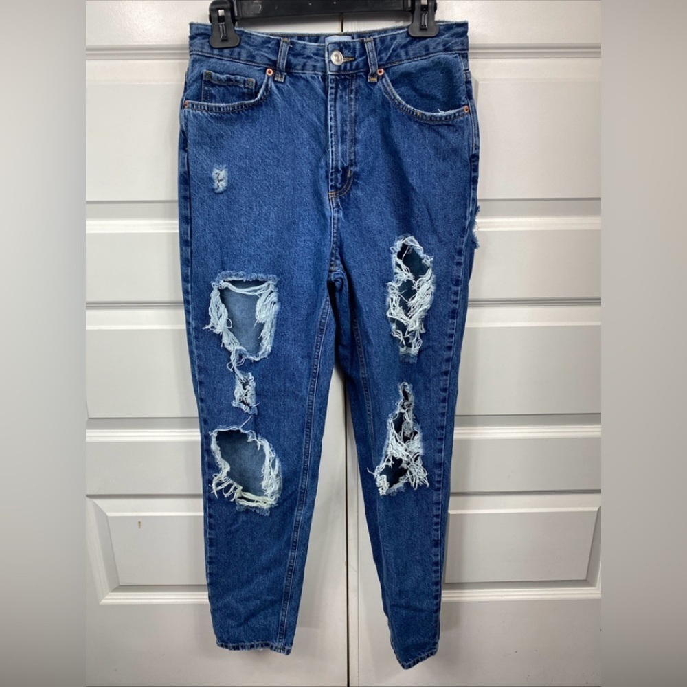 BDG Mom High Rise Destroyed Jeans Relaxed 28 Medium Wash Women’s